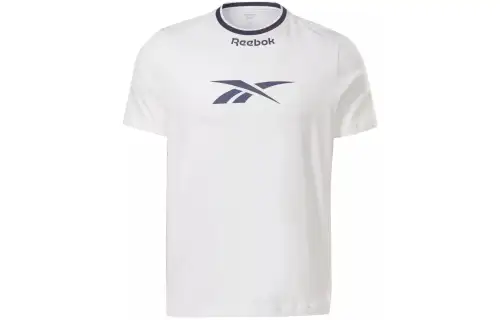 Reebok T Shirts Men's White Crew Neck Moderate Straight Fit
