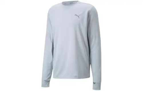 PUMA Running FAVORITE T Shirts Men's Light Blue Crew Neck Moderate Straight Fit