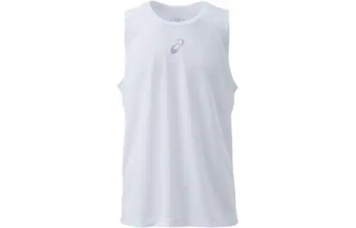 ASICS T Shirts Men's White Crew Neck Moderate Straight Fit