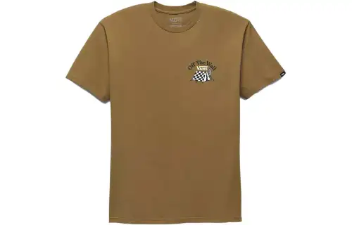 Vans T Shirts Unisex Brown Crew Neck Moderate Straight Fit