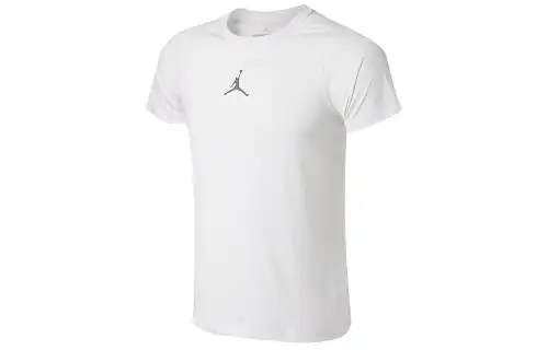 Jordan T Shirts Men's White Crew Neck Moderate Straight Fit
