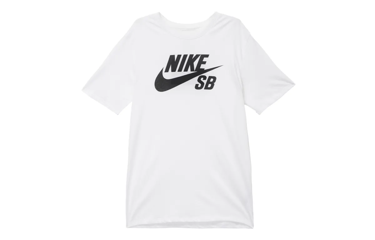 Nike T-Shirts Men's White Crew Neck Moderate Straight Fit