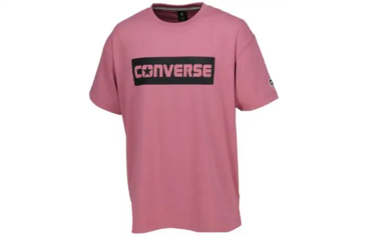 Converse Multi SP T Shirts Men's Pink Crew Neck Moderate Other