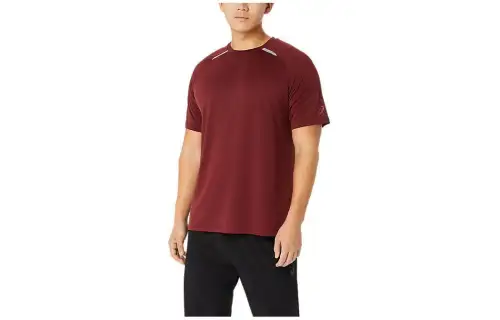 ASICS T Shirts Men's Ancient Red Crew Neck Moderate Straight Fit