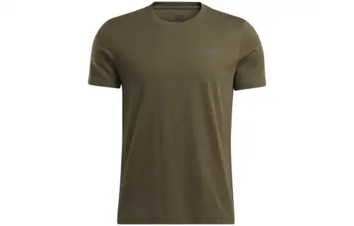 Reebok T Shirts Men's Army Green Crew Neck Moderate Straight Fit
