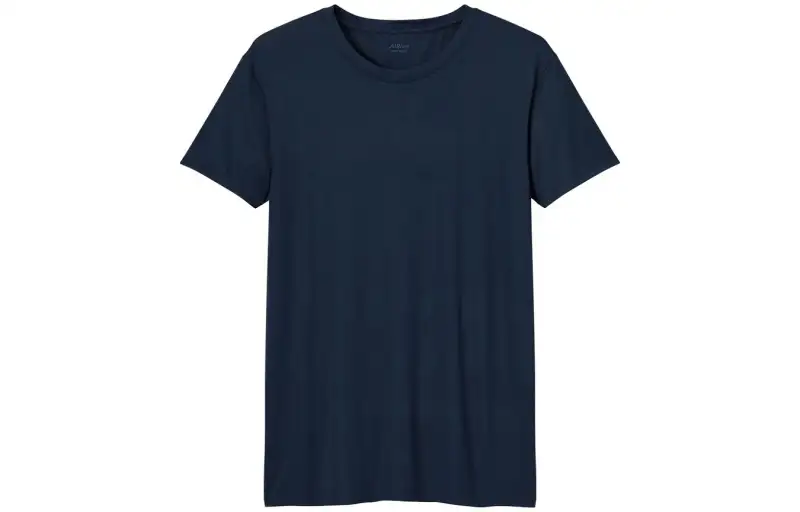 UNIQLO T Shirts Men's Navy Blue Crew Neck Moderate