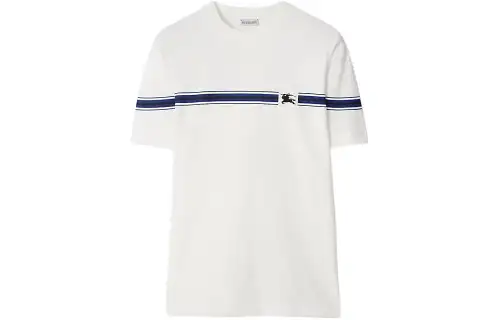 Burberry Striped detail Cotton T shirt