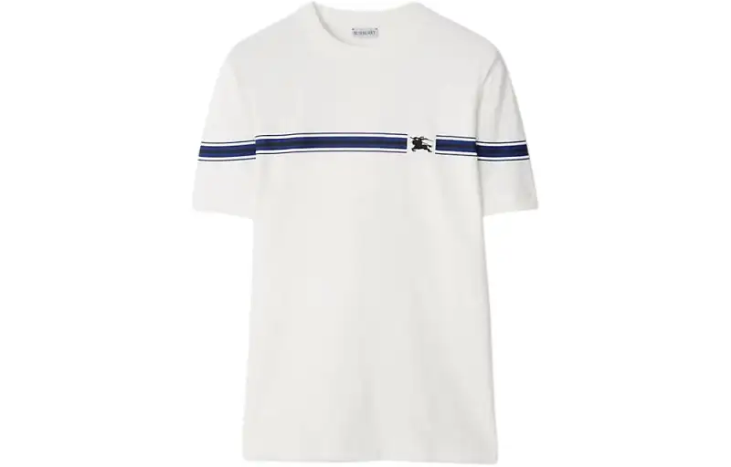 Burberry Striped detail Cotton T shirt