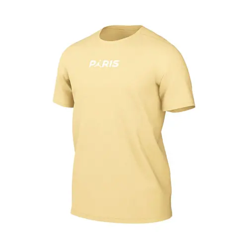 Jordan T Shirts Men's Yellow Crew Neck Moderate Straight Fit
