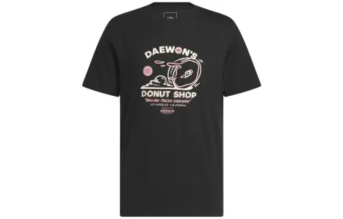 Adidas Originals DAEWON T Shirts Men's Black Crew Neck Moderate Straight Fit