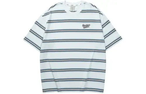Skechers Colorful T Shirt Unisex Light Blue Base Color Stripes