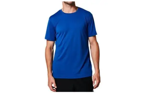 ASICS T Shirts Men's Blue Crew Neck Moderate Other