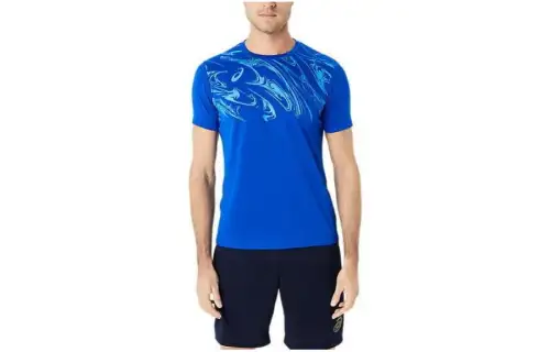 Asics Short Sleeved T Shirts Men's Blue
