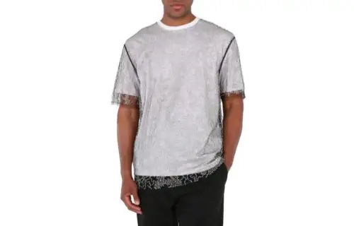 Burberry T Shirts Men's Gray Crew Neck Moderate