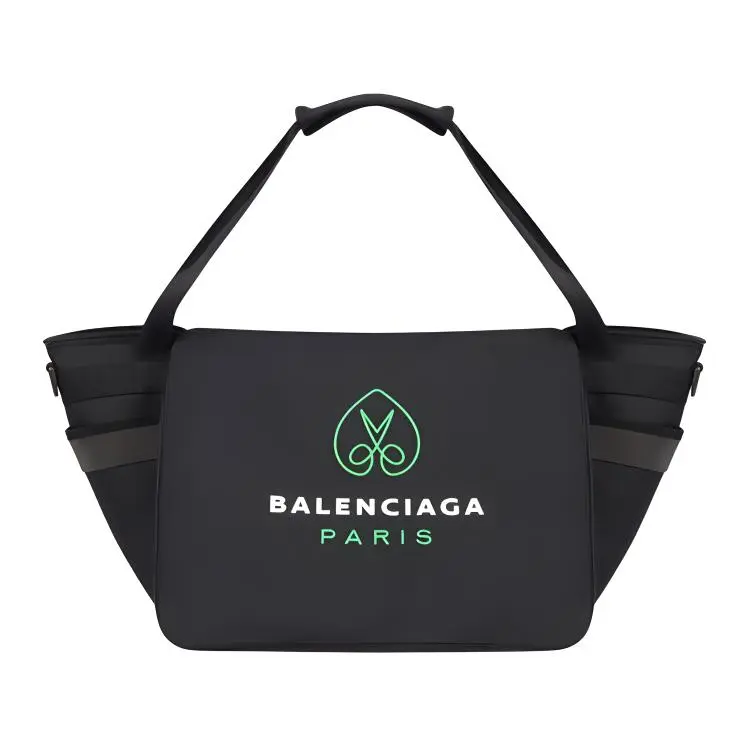Balenciaga Recycled Nylon Shoulder Strap Tote, Portable Crossbody Bag, Shoulder Bag Men's Black