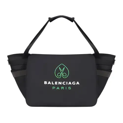 Balenciaga Recycled Nylon Shoulder Strap Tote, Portable Crossbody Bag, Shoulder Bag Men's Black