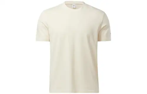 Reebok T Shirts Unisex Ecru Crew Neck Moderate Straight Fit