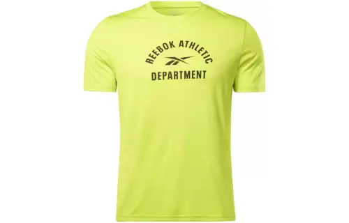 Reebok T Shirts Men's Yellow Crew Neck Moderate Straight Fit