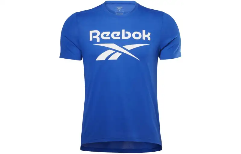 Reebok T Shirts Men's Blue Crew Neck Moderate Straight Fit