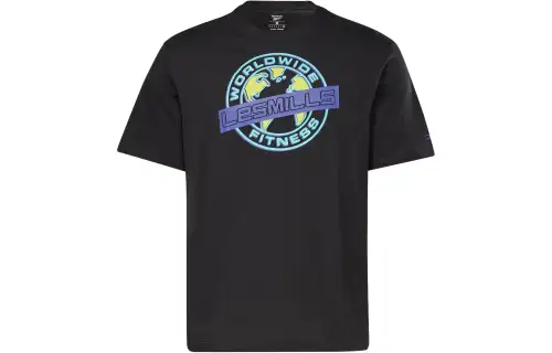 Reebok T Shirts Men's Black Crew Neck Moderate Straight Fit