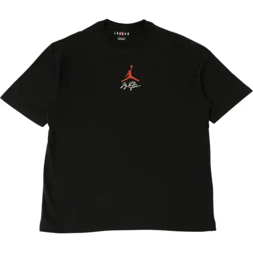 Jordan 1985 CHAMPION T Shirts Men's Black Crew Neck Moderate Straight Fit