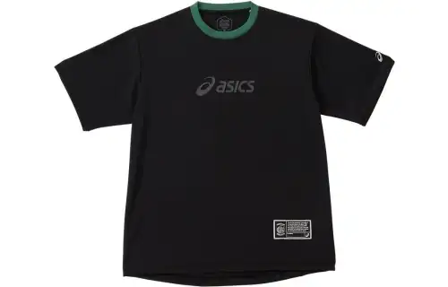 ASICS T Shirts Men's Black Crew Neck Moderate Straight Fit