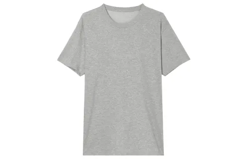 UNIQLO T Shirts Men's Gray Crew Neck Moderate