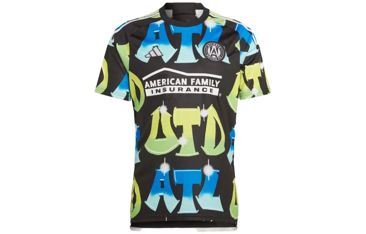 Adidas Atlanta United T-Shirts Men's Black Crew Neck Moderate Straight Fit