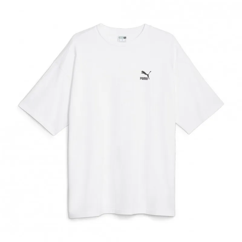 PUMA CLASSICS T-Shirts Men's White Crew Neck Moderate Straight Fit