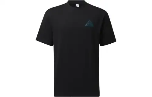 Reebok T Shirts Unisex Black Crew Neck Moderate Straight Fit