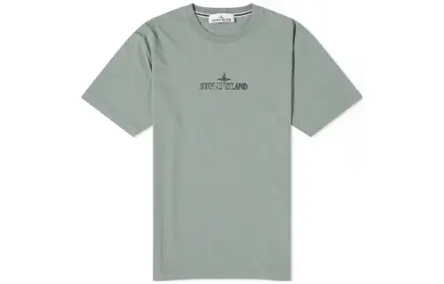 STONE ISLAND T Shirts Men's Gray Crew Neck Moderate Straight Fit