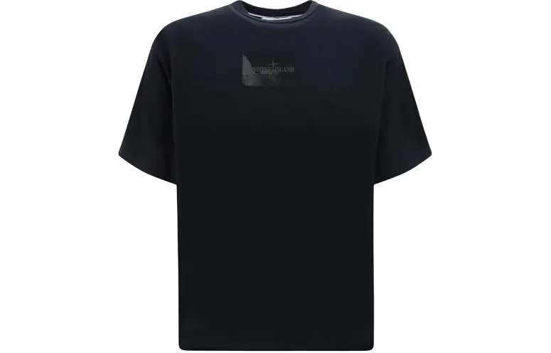 STONE ISLAND Logo print Cotton T shirt