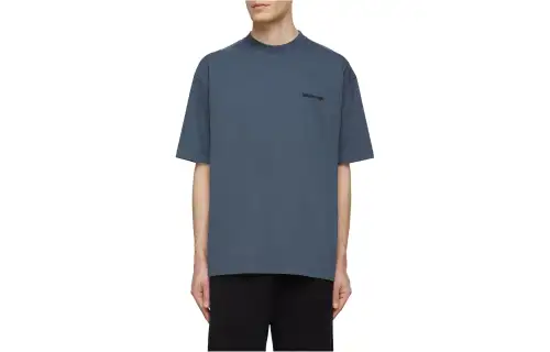 Balenciaga T Shirt Loose Fit Men's Blue