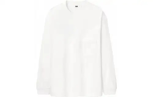 UNIQLO T Shirts Unisex White Crew Neck Moderate Straight Fit