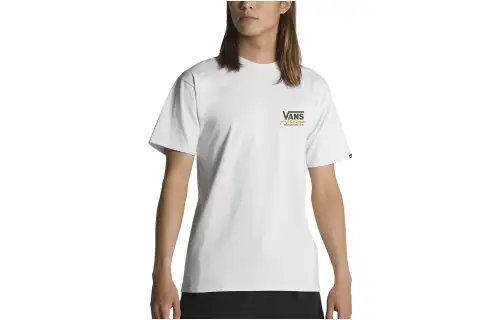 Vans T Shirts Men's White Crew Neck Moderate Straight Fit
