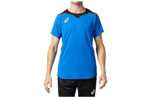 ASICS HS SA T Shirts Men's Tuna Blue Crew Neck Moderate Straight Fit
