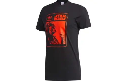 Adidas Originals T Shirts Men's Black Crew Neck Moderate Straight Fit