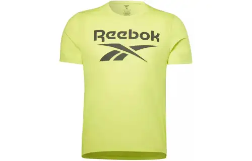 Reebok T Shirts Men's Yellow Crew Neck Moderate Straight Fit
