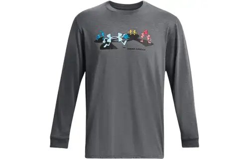 Under Armour T Shirts Men's Gray Crew Neck Moderate Straight Fit