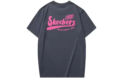 Skechers Colorful Drop Shoulder Sleeve T Shirt Unisex Odyssey Gray