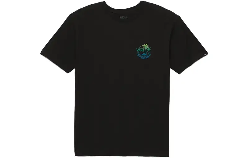 Vans T Shirts Unisex Black Crew Neck Moderate Straight Fit