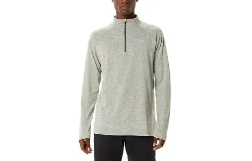 ASICS T Shirts Men's Gray Stand Collar Moderate Other