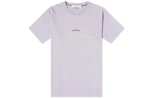 STONE ISLAND T Shirts Men's Purple Crew Neck Moderate Straight Fit