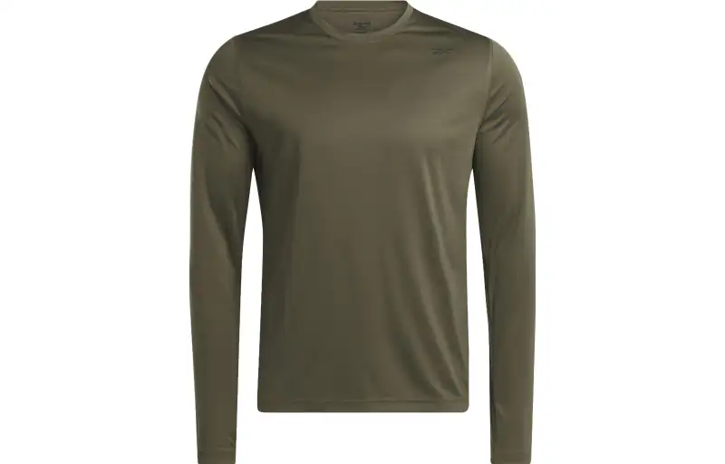 Reebok Training Long Sleeve Tech T Shirt Men's Army Green