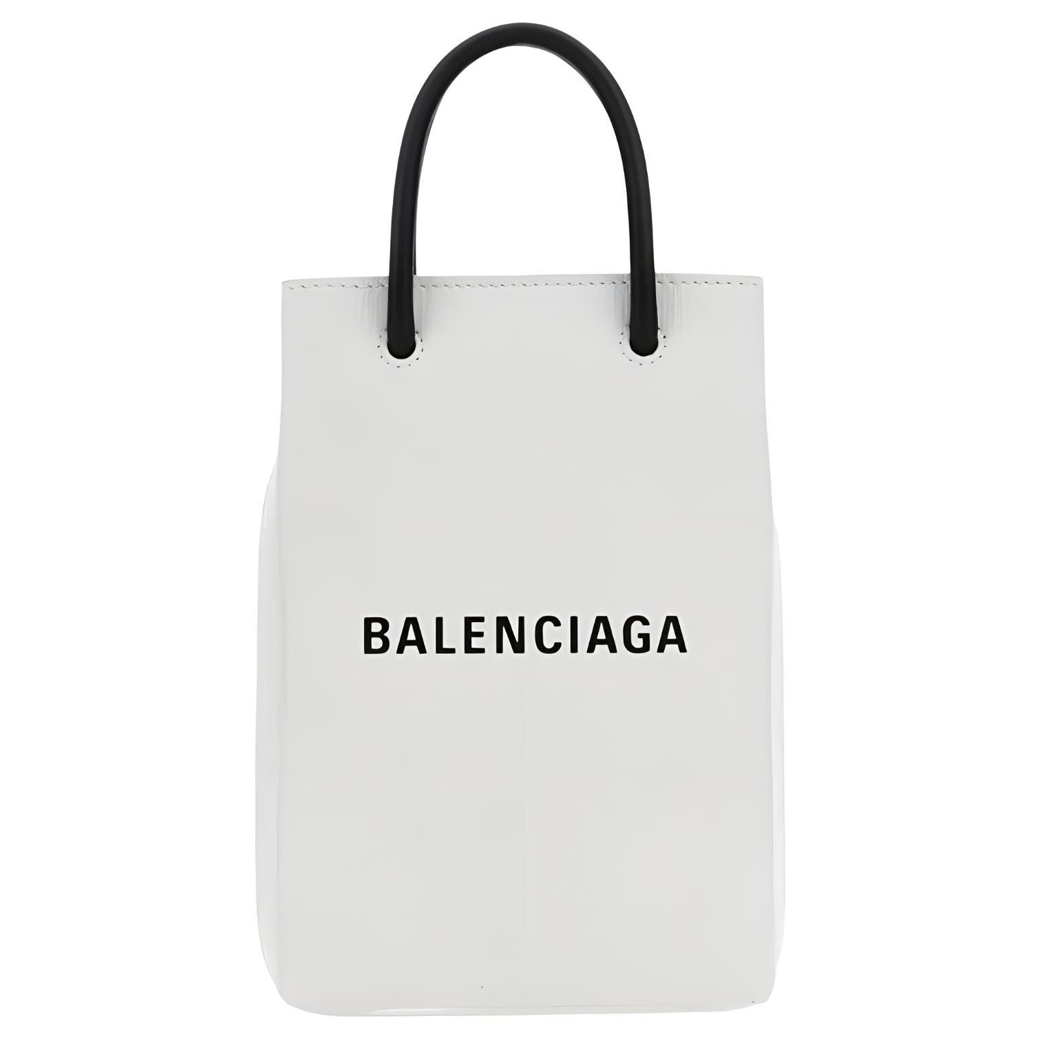 Женская сумка-тот Balenciaga Logo (белая)