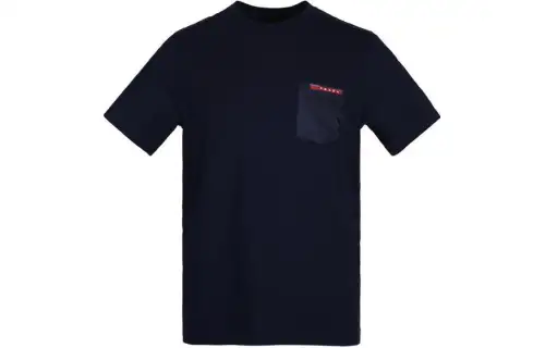 PRADA T Shirts Men's Black Crew Neck Moderate Straight Fit