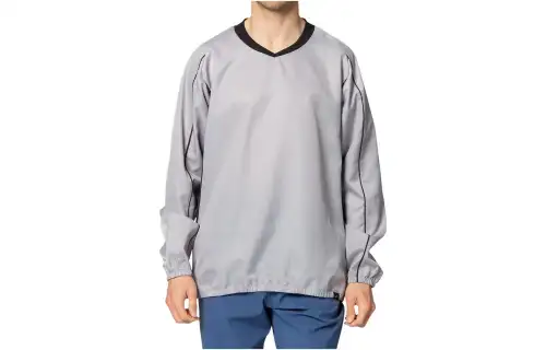 ASICS Deco Piste T Shirts Men's Silver V Neck Moderate Straight Fit
