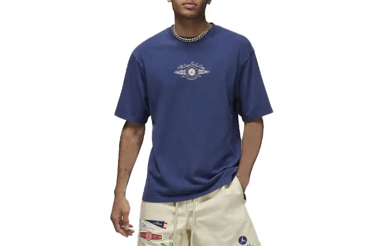 Jordan X SoleFly Apparel Collection Men's Embroidered Short-Sleeve T-Shirt Blue