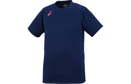 ASICS T Shirts Men's Dark Blue Crew Neck Moderate