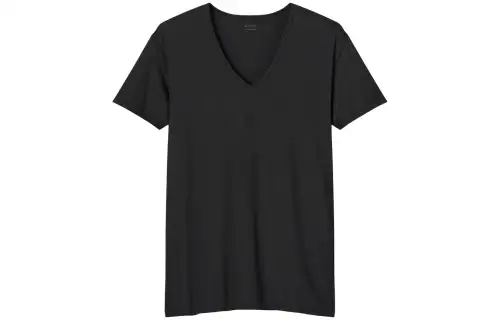 UNIQLO T Shirts Men's Black 09 V Neck Moderate Straight Fit